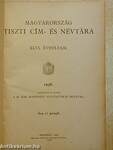 Magyarország tiszti cím- és névtára 1938.