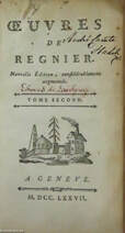 Oeuvres de Regnier II. (Egykor Széchenyi Ödön tulajdona)