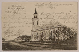 Gyoma - református templom - képeslap, 1904