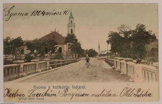 Gyoma - holtkőrösi-híd - képeslap, 1904