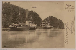 Siófok - siófoki-kikötő - képeslap, 1904 - Balaton