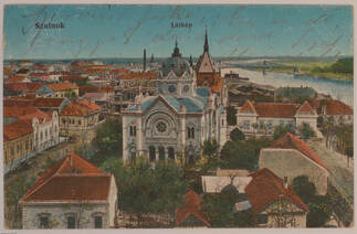 Szolnok - szolnoki-látkép - zsinagóga - képeslap, 1912