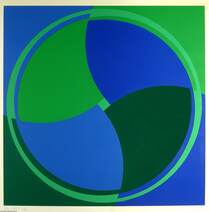 Kék-zöld II. 1989 - szitanyomat 60 x 60 cm