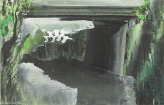 Híd - akvarell, tempera 23 x 34,5 cm
