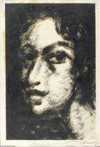 Női portré 1967 - tusrajz - 34 x 23 cm