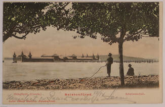 Balatonfüred - Hidegfürdő (uszoda) - képeslap, 1904