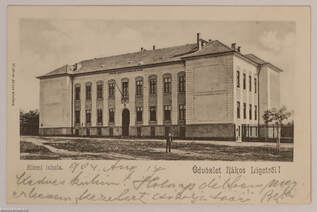 Rákos-liget - elemi iskola - képeslap, 1900