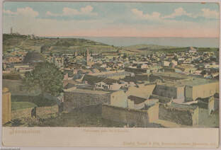 Jeruzsálem-panoráma - képeslap, 1906