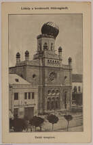 Látkép a kecskeméti földrengésről - zsidó-templom - (zsinagóga) - Magyar Általános Hitelbank Kecskeméti Fiókja - képeslap, 1911