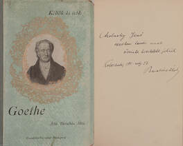 Goethe (Cholnoky Jenő számára dedikált példány)
