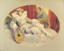 Bohócok - színes akvarell, papír, 23 x 31,5 cm