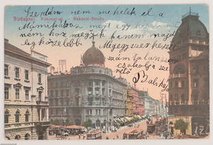 Budapest, Rákóczi-út, Rákóczi Strasse - képeslap, 1917