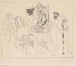 Salome, Herodes, Herodias - rézkarc, papír 18,5 x 22 cm