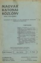 Magyar Katonai Közlöny 1914. április