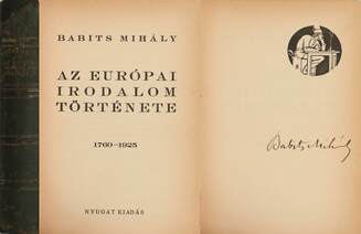 Az európai irodalom története (aláírt példány)