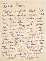 Balázs Béla autográf levele