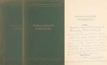Francia költők antológiája I-II. (Mészöly Dezső által dedikált példány)