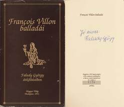 Francois Villon balladái Faludy György átköltésében (dedikált, számozott, védődobozos példány)