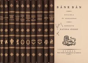 Bánk bán (Bibliofil félbőr kötésben összesen 50 példányban kiadott kötet, Kozma Lajos fametszésű könyvdíszeivel)
