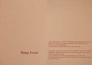Banga Ferenc (Öt darab szignált és számozott linóleum metszetet tartalmaz és Banga Ferenc által dedikált példány)