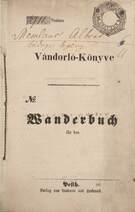 Vándorló-Könyv (1853-as bejegyzésekkel)