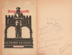 A néma Levente (A szerző és az 1936-os szereposztásban szereplő színművészek által  aláírt példány) (A kötetet illusztrálta: Fáy Dezső)