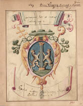 Lippay György prímás, esztergomi érsek kézzel festett érseki címere 1649-es ráírt datálással