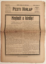 Pesti hirlap 1916. november 22. [Ferenc József halála. A Pesti Hírlap tudósítása az eseményekről.]