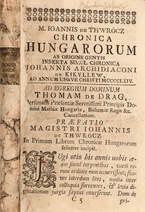 Chronica Hungarorum ab origine gentis/[Cladis Mohácsianae sub Ludovico II. descriptio, a Joanne Sambuco olim recognita]