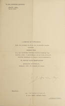 Gömbös Gyula miniszterelnök, honvédelmi miniszter által aláírt okirat. A Magyar Királyi Honvédelmi Minisztertől kapott IV. osztályu Magyar Érdemkereszt adományozásáról szóló dokumentum.