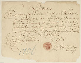 SZEGED 1706 - Harminc csöttört búza átvételéről szóló elismervény