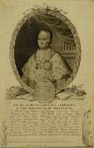Exc. Ill.Ac Rev. D. Ladislaus Leopoldus E Com. Kollonitz de Kollegrád - rézmetszet, papír 32 cm x 21 cm
