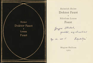 Doktor Faust/Faust (Vidor Miklós által Gyergyai Albertnek dedikált példány.)