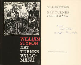 Nat Turner vallomásai (Göncz Árpád által dedikált példány)