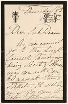 Ferenc tecki herceg [Francis, Duke of Teck], II. Erzsébet brit királynő dédapjának autográf, aláírt levele [Liszt Ferenc koncertjére invitáló levél.]