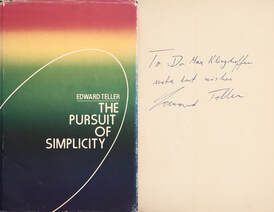 The pursuit of simplicity (Teller Ede által Max Klinghoffernek dedikált példány, Teller Ede magánlevelével)