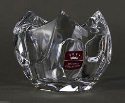 RCR Crystalleria olasz ólomkristály üvegtál - Da Vinci termékcsaládból, 20. század második fele.