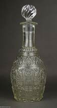 Formába fújt üveg palack, 19. század közepe
