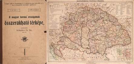 A magyar korona országainak összerakható térképe (Eredeti védő mappában) (Mércepálcika nélkül) 