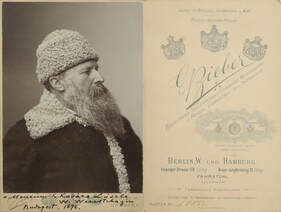 Vaszilij Verescsagin (1842-1904) orosz festő kabinetfotója (Kézdi-Kovács Lászlónak dedikált példány)