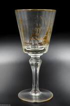 Üveg pohár csiszolt festett 18. század vége - 19. század eleje