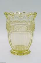 Art deco sárgászöld üveg váza 1930