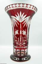 Kralik csiszolt piros üveg váza 20. század eleje 28 cm