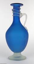 Archimede Seguso Murano Satinato kék üveg váza 20. század