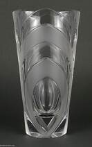 Rudolf Hlousek csiszolt art deco üveg váza 1930