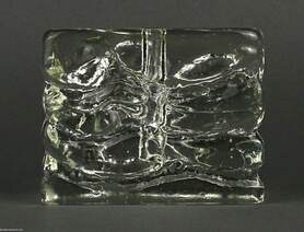 Skandináv üveg dísztárgy - gyertyatartó 20. század közepe