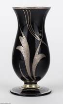 Michel Hermann art deco fekete üveg váza 20. század első fele
