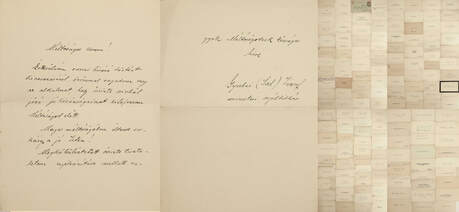 Bary Józsefhez, a híres tiszaeszlári per vizsgálóbírójához köthető névjegykártyák és gratuláló levelek gyűjteménye (Közel 200 tétel)