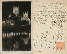 Kodály Zoltán zeneszerző által kétszeresen aláírt képeslap (Missa brevis c. kórusműve zenekari változatának első bemutatója idején került feladásra. Worcester, 1948. 09. 10.)