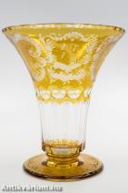 Egermann sárga csiszolt üveg váza 1920